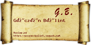 Góczán Bálint névjegykártya