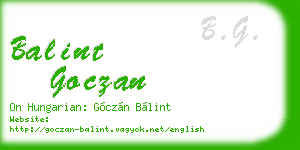 balint goczan business card