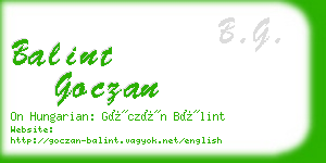 balint goczan business card